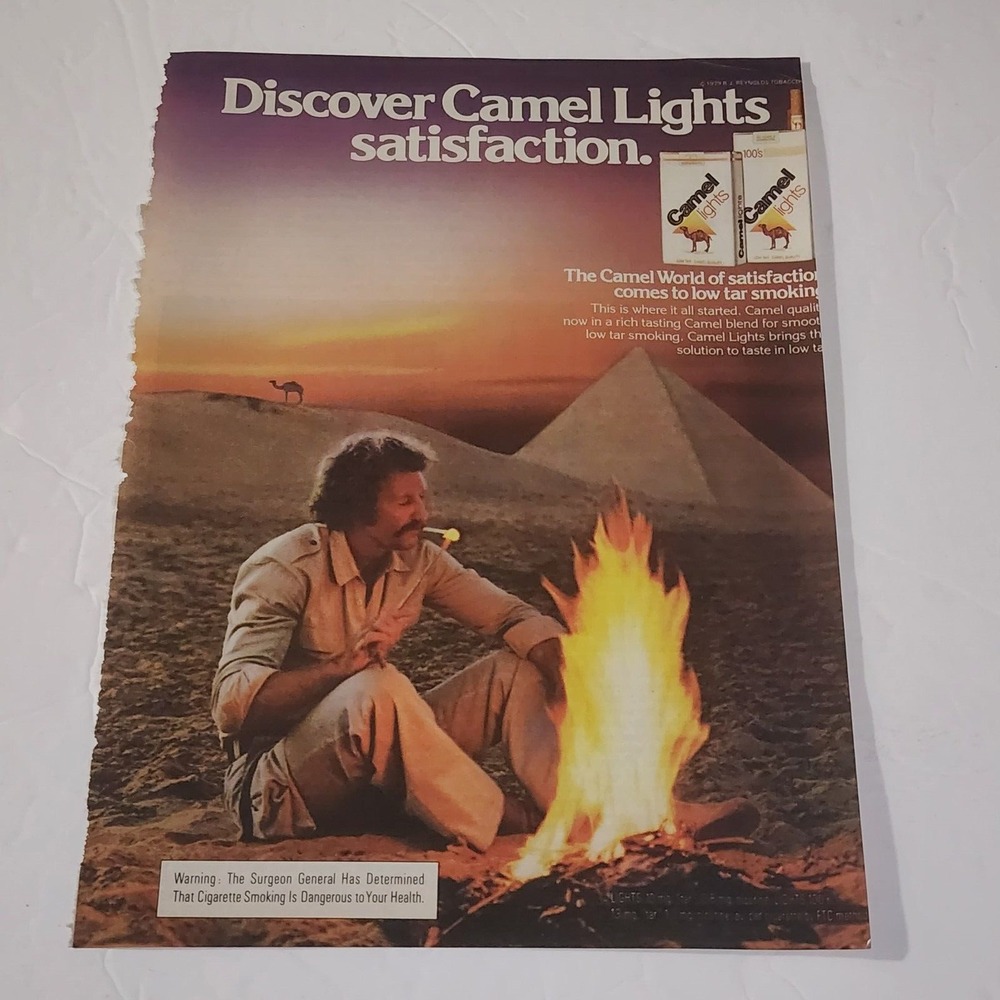 Vintage 1979 Camel Lights Cigarettes Print Ad Desert Pyramid Magazine Clipping